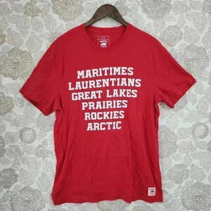 Roots Canada Red T Shirt Men's Size L 8279
